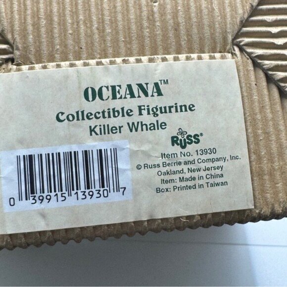 Vintage Russ Oceana Collectible‎ Figurine Killer Whale Riding Wave Signed - Picture 7 of 8